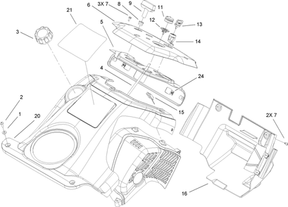 Shroud And Control Panel Assembly Diagram and Parts List for 33006 270000001 - 270999999 Lawn Boy Snow Blower